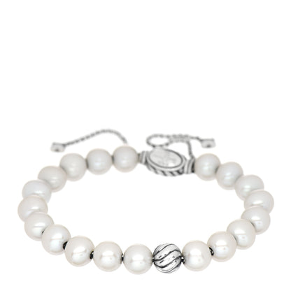 David Yurman Sterling Silver Pearl 8mm Spiritual Bead Bracelet 1 of 5