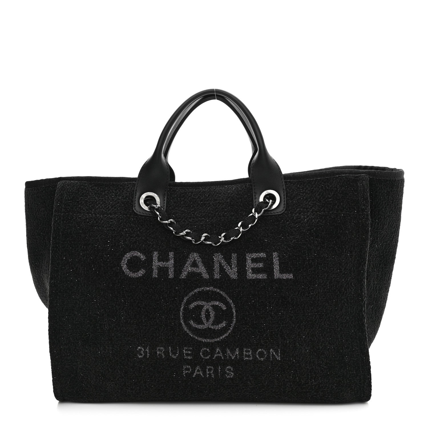 Chanel Lurex Boucle Medium Deauville Tote Black 1 of 11