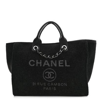 Chanel Lurex Boucle Medium Deauville Tote Black 1 of 11