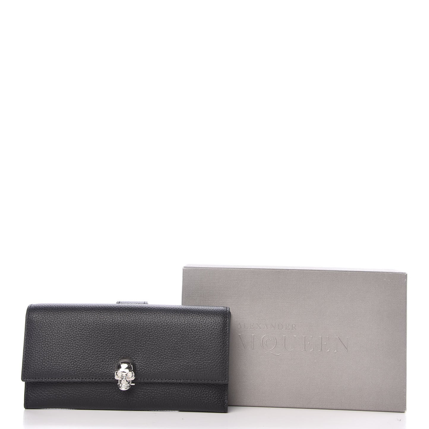Calfskin Skull Continental Wallet Black
