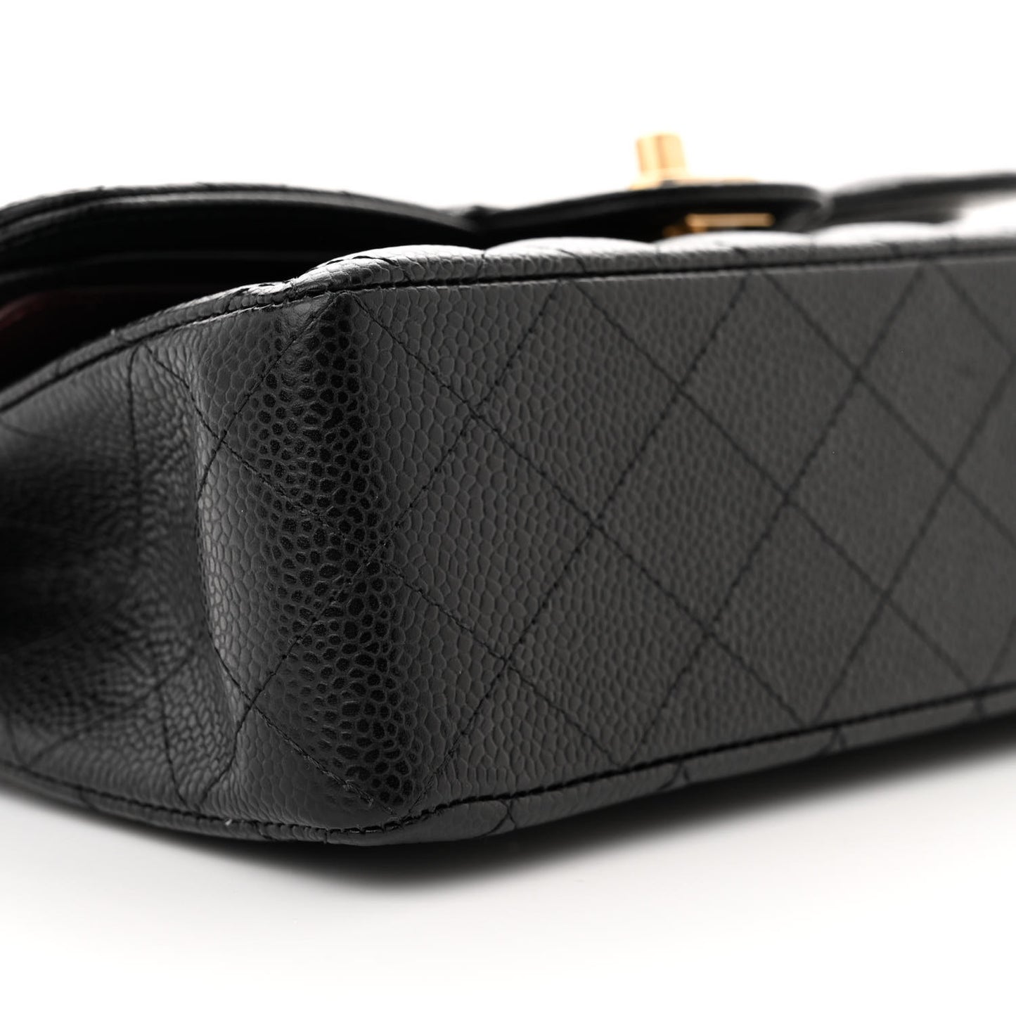 Caviar Quilted Small Double Flap Black