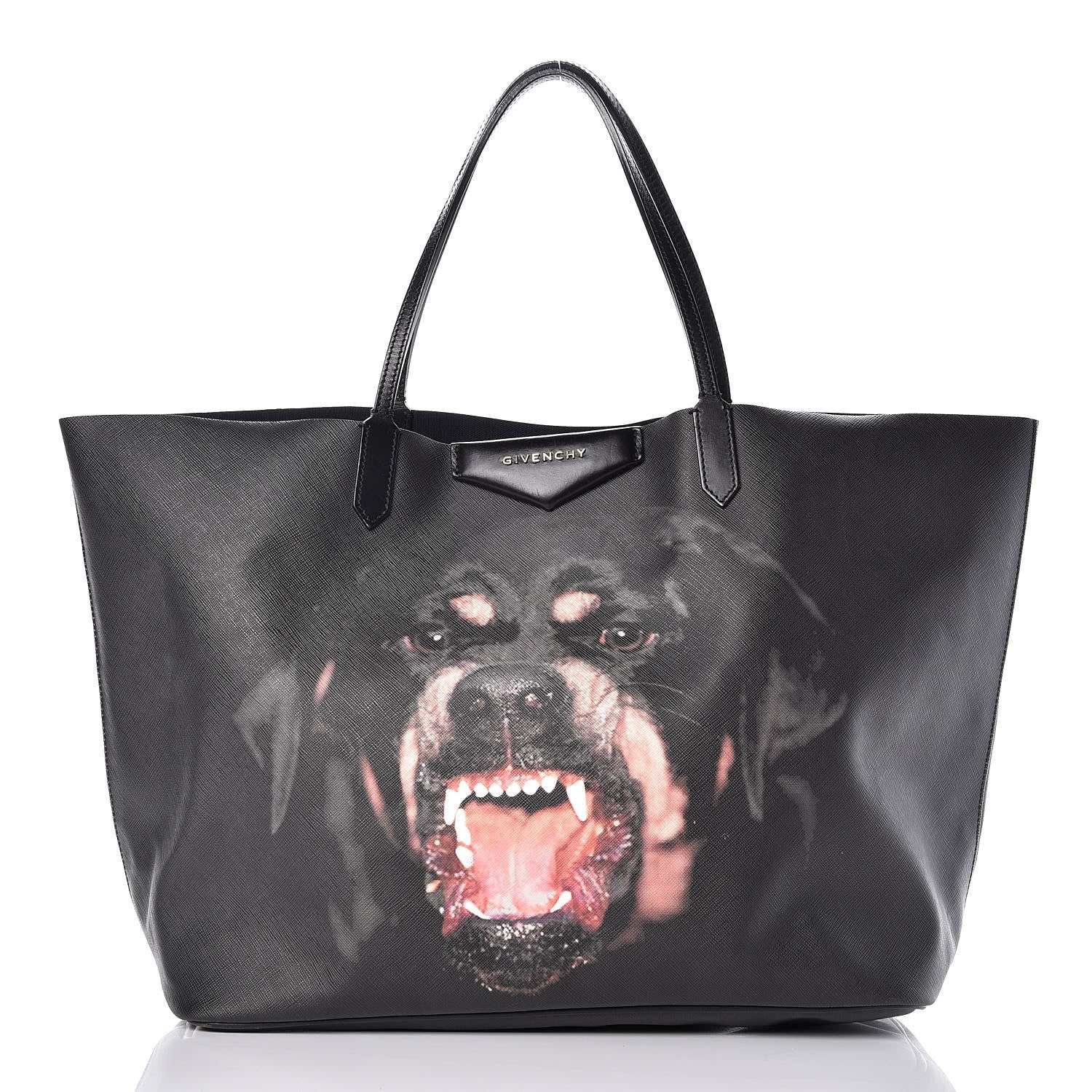 Givenchy Textured Coated Canvas Rottweiler Pint Large Antigona Tote Black 3 of 17