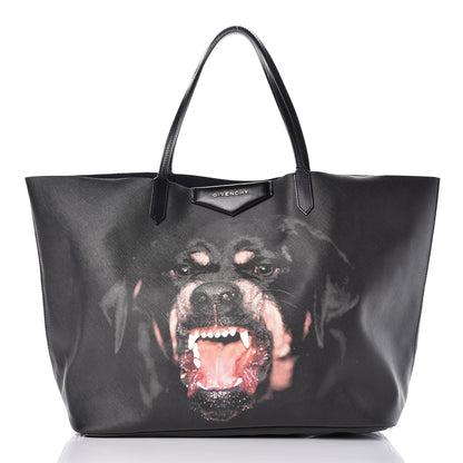 Givenchy Textured Coated Canvas Rottweiler Pint Large Antigona Tote Black 3 of 17