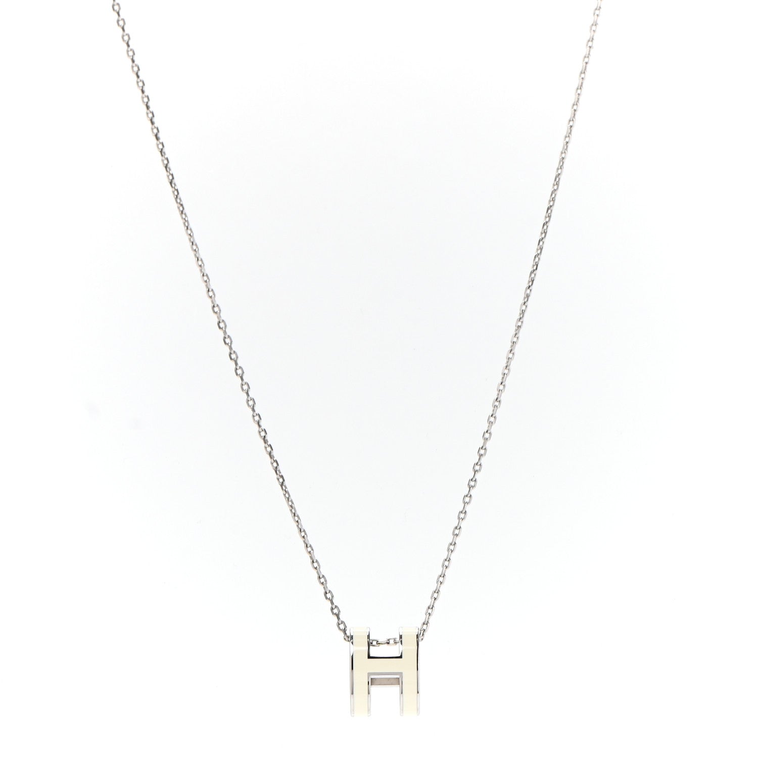 Hermes Palladium Pop H Pendant Necklace White 1 of 5