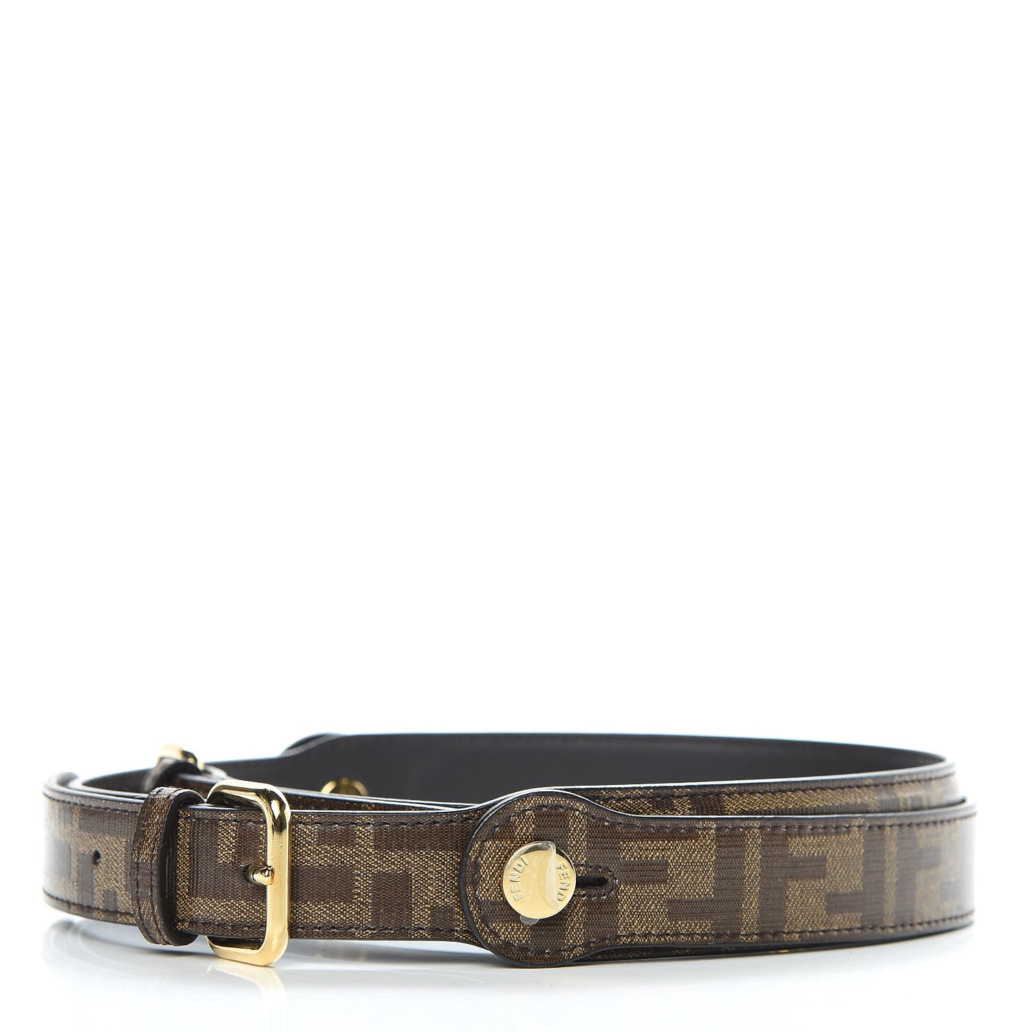 Fendi Glazed Fabric FF Strap You Tobacco 2 of 5