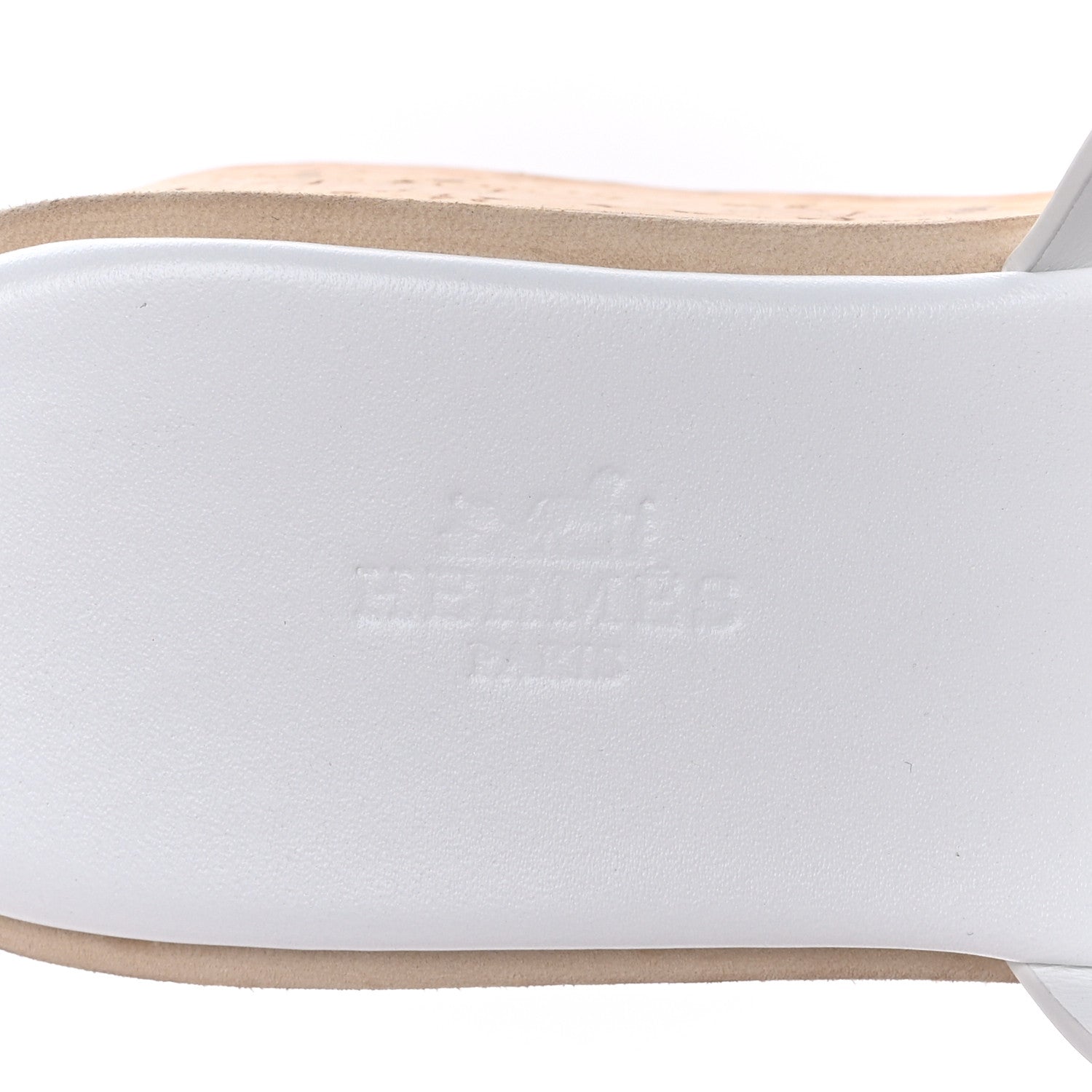 Hermes Calfskin Cork Eze 30 Sandals 36 White 7 of 9