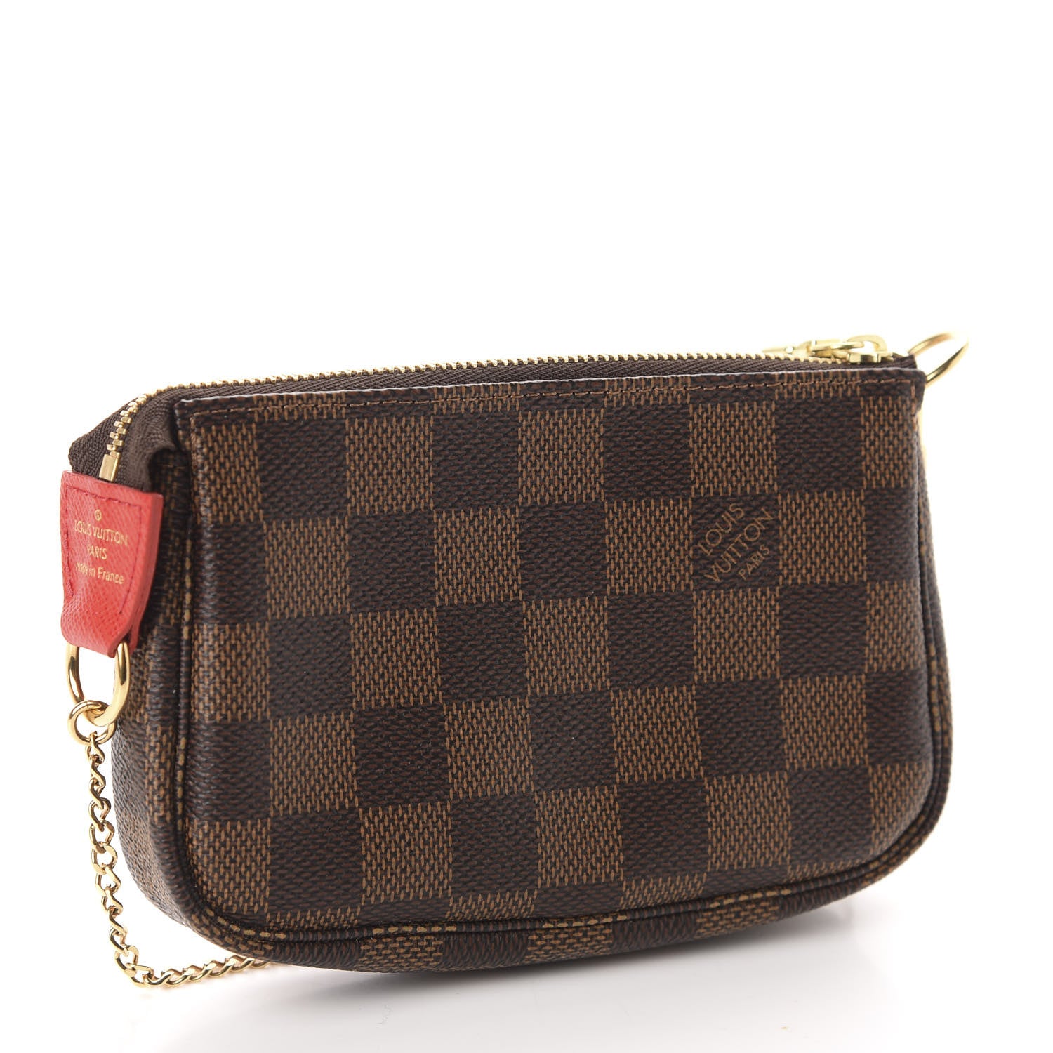 Louis Vuitton Damier Ebene 2019 Christmas Animation Mini Pochette Accessories Red 4 of 8