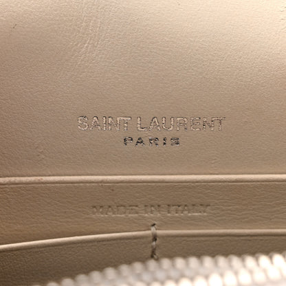 Saint Laurent Calfskin Crocodile Embossed Kate Monogram Tassel Chain Wallet Crema Soft 6 of 14