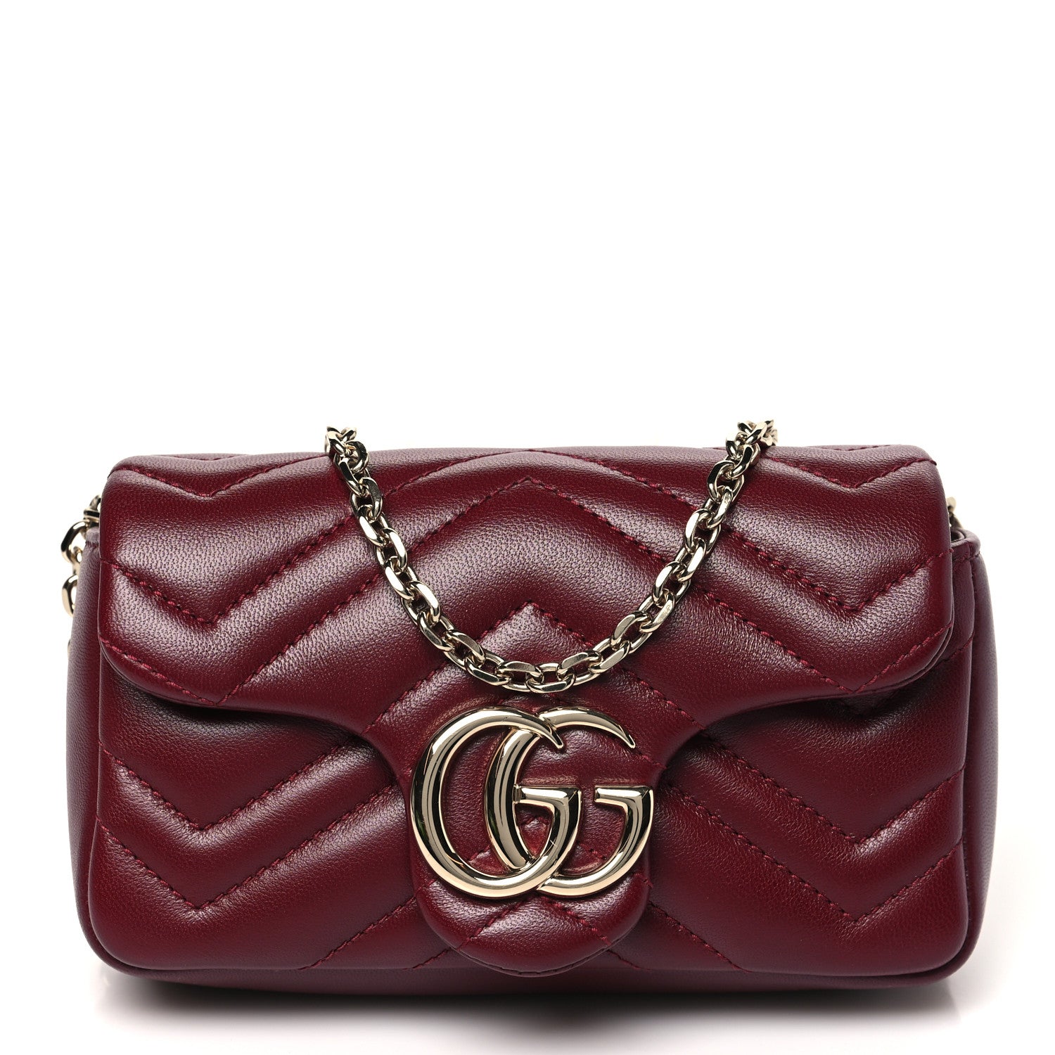 Gucci Lambskin Matelasse Mini GG Marmont Shoulder Bag Rosso Ancora 1 of 10