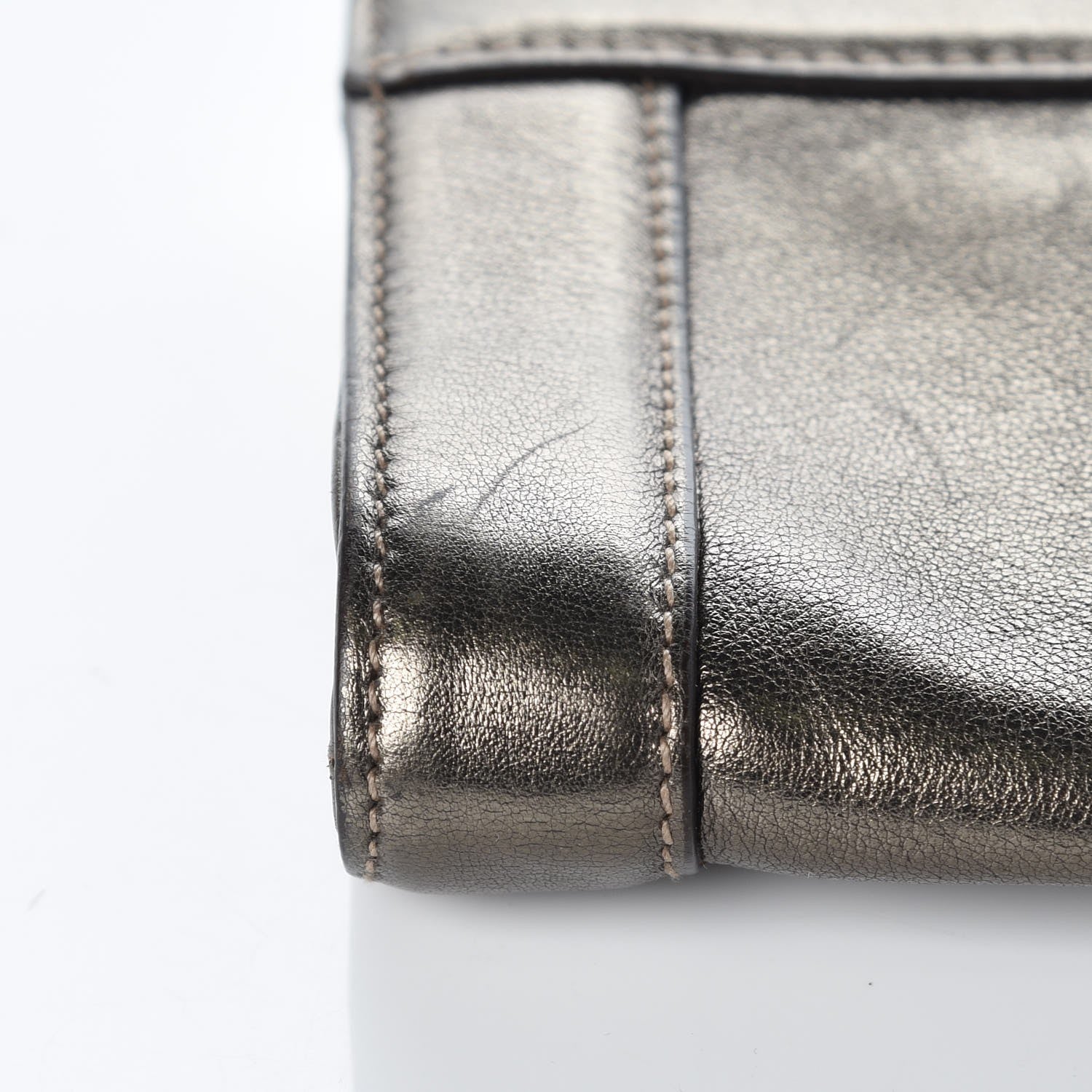 Gucci Metallic Calfskin Britt Clutch Pewter 12 of 12