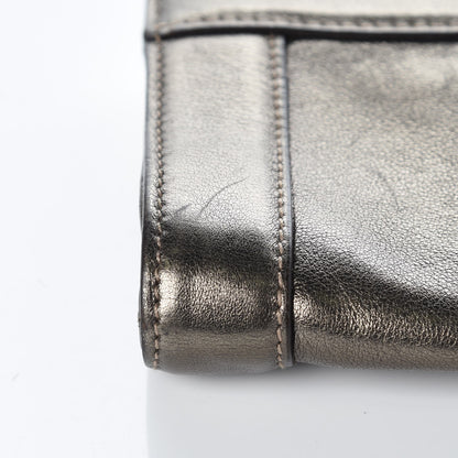 Gucci Metallic Calfskin Britt Clutch Pewter 12 of 12