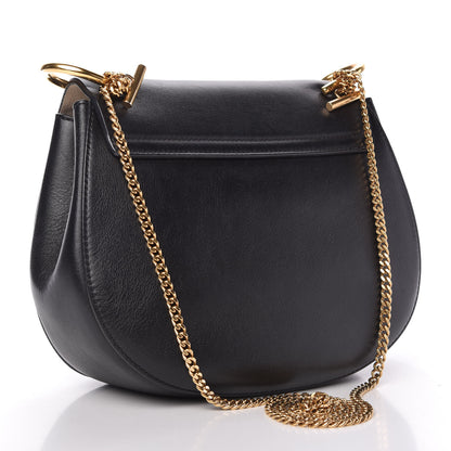 Chloe Calfskin Suede Studded Drew Shoulder Bag Black 3 of 9