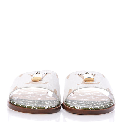 Louis Vuitton Monogram Giant Lock It Flat Mule 38 Kaki 2 of 8