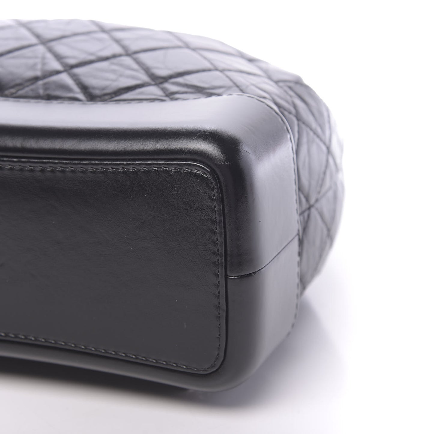 Aged Calfskin Quilted Gabrielle Backpack Black