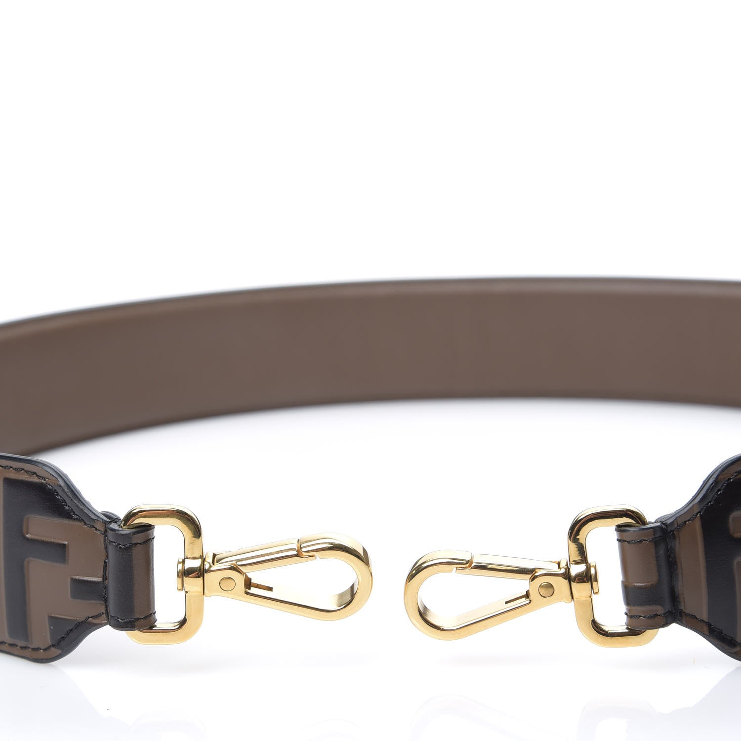 Fendi Vitello Century Bi-Color FF 1974 Embossed Strap You Maya Black 3 of 5