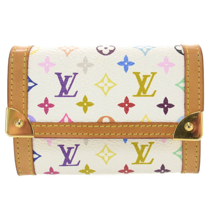 Louis Vuitton Monogram Multicolor Porte-Monnaie Plat Coin Purse White 1 of 7