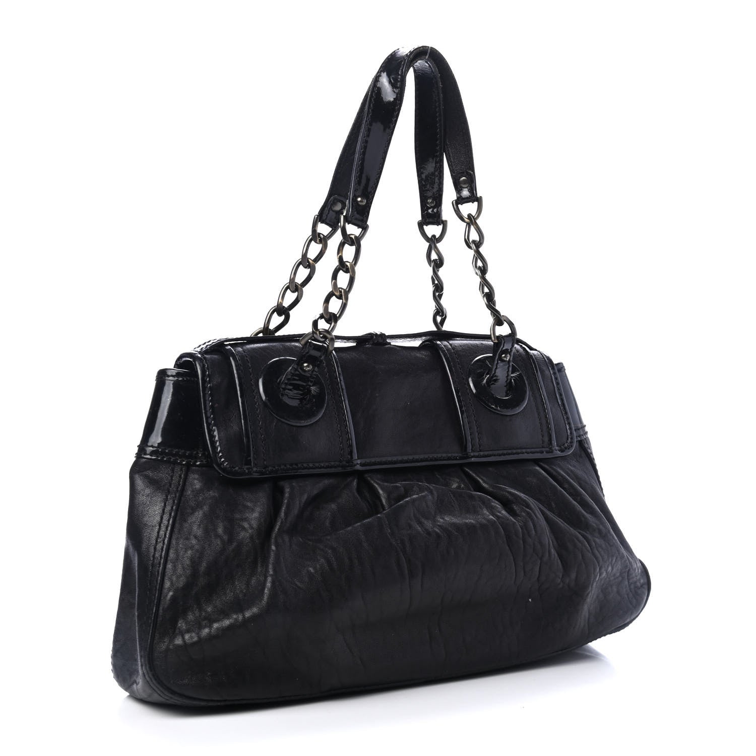 Fendi Nappa Patent B Bag Black 2 of 5