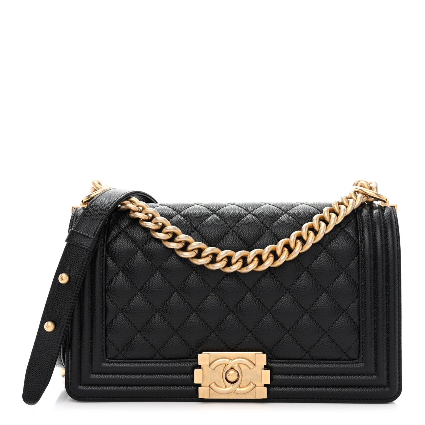 Caviar Quilted Medium Boy Flap Black