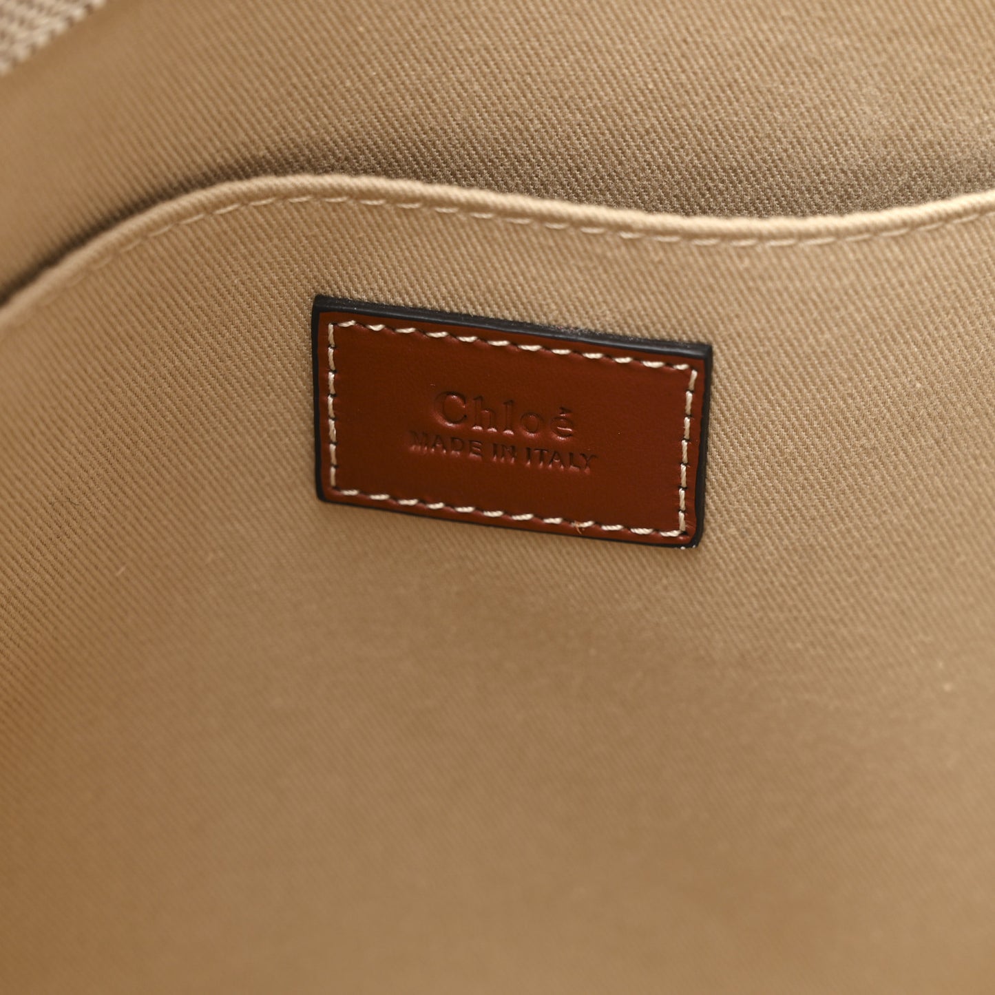 Cotton Calfskin Medium Woody Ribbon Tote White Brown