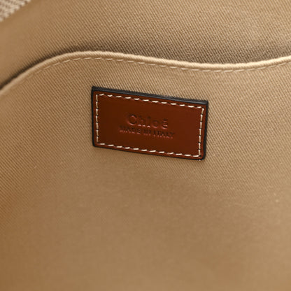 Chloe Cotton Calfskin Medium Woody Ribbon Tote White Brown 6 of 10
