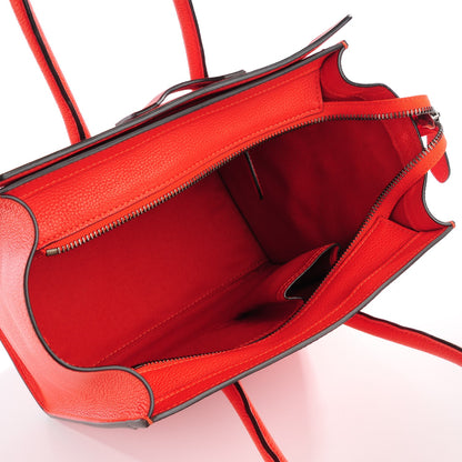 Celine Drummed Calfskin Micro Luggage Vermillion 5 of 8