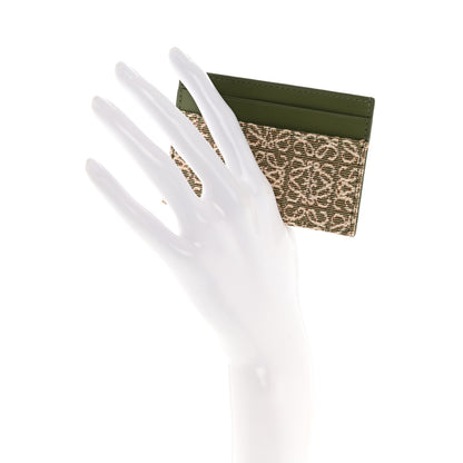 Loewe Calfskin Jacquard Anagram Cardholder Avocado Green 2 of 9