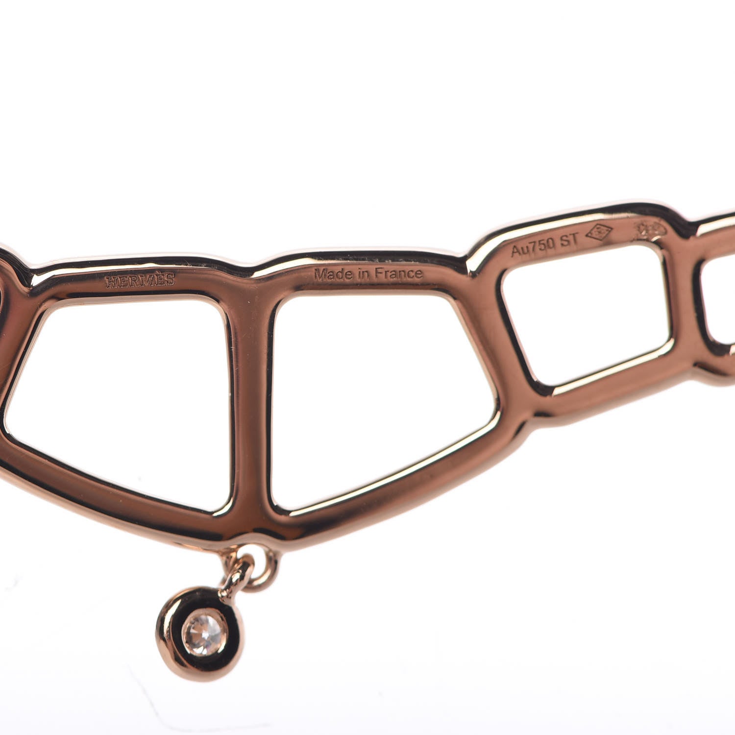 Hermes 18K Rose Gold Diamond Pendentif Niloticus Ombre Necklace 7 of 10