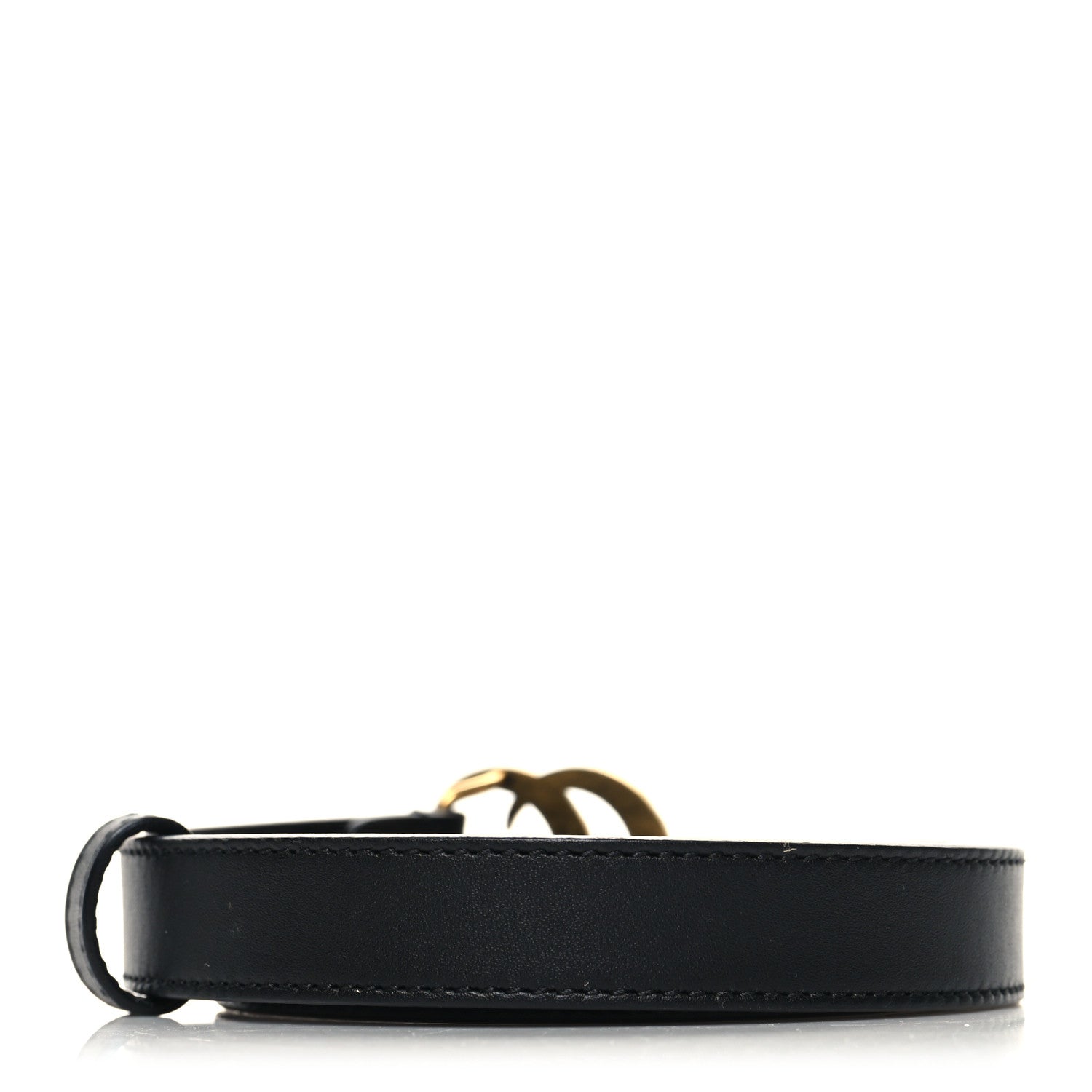 Gucci Moon Calfskin Pearl Double G 20mm Belt 80 32 Black Cream 2 of 5