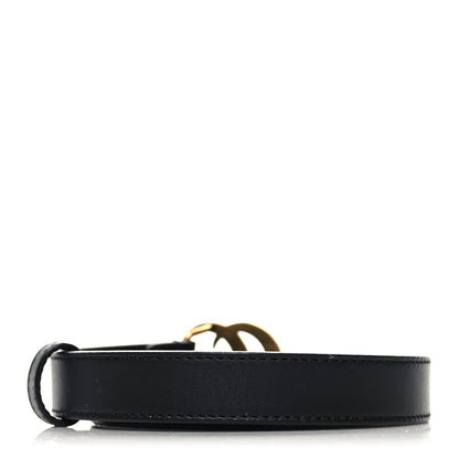 Gucci Moon Calfskin Pearl Double G 20mm Belt 80 32 Black Cream 2 of 5