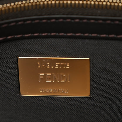 Fendi Fabric Jacquard Paillettes Vitello Seta FF 1974 Baguette Testa di Moro Real Ebano 6 of 9