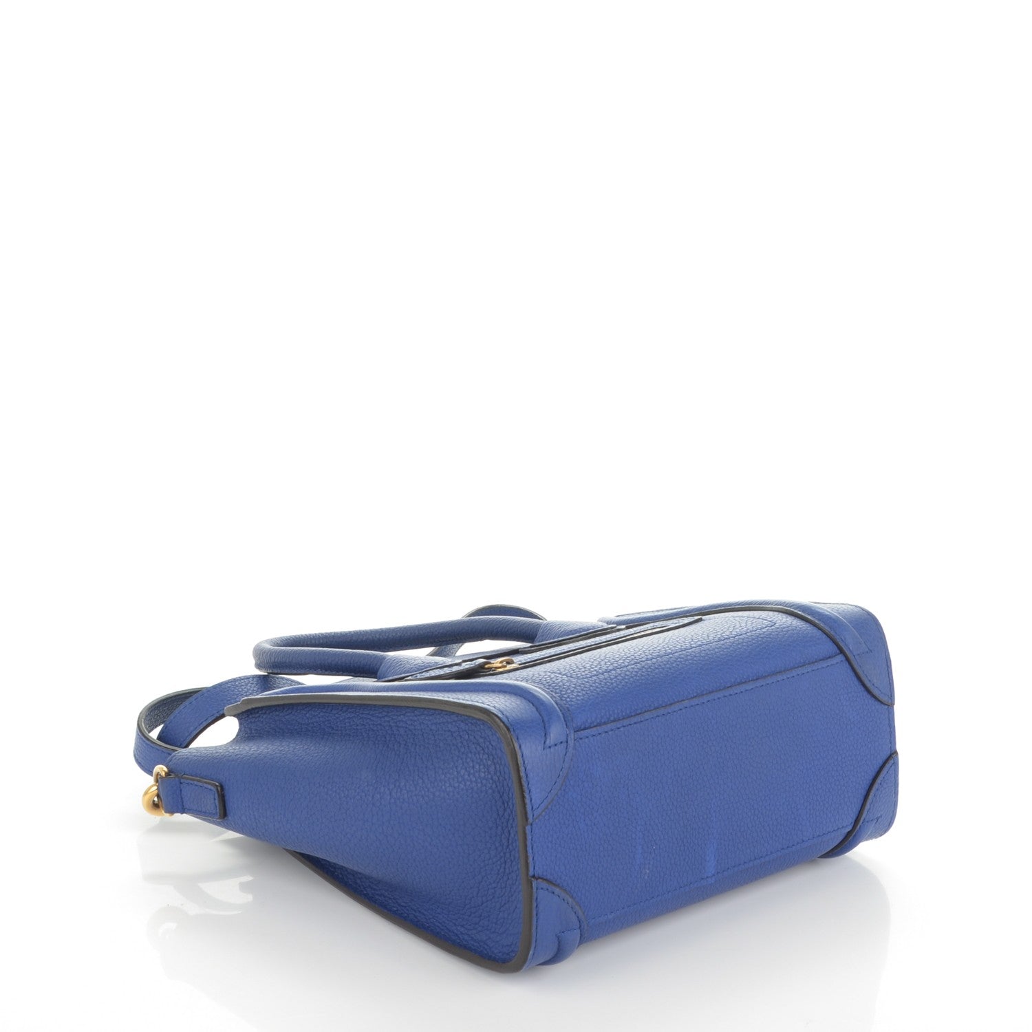 Celine Drummed Calfskin Nano Luggage Indigo 4 of 6