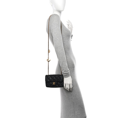 Chanel Lambskin Quilted Mini Heart Charms Flap Black 2 of 11