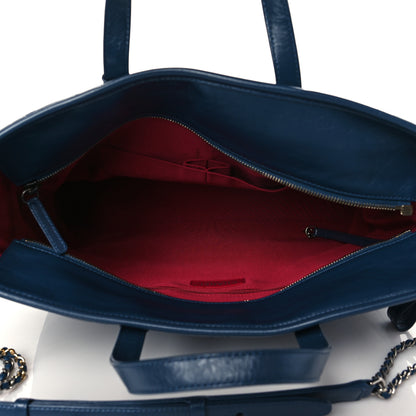 Chanel Aged Calfskin Quilted Large Gabrielle Shopping Tote Blue 5 of 10