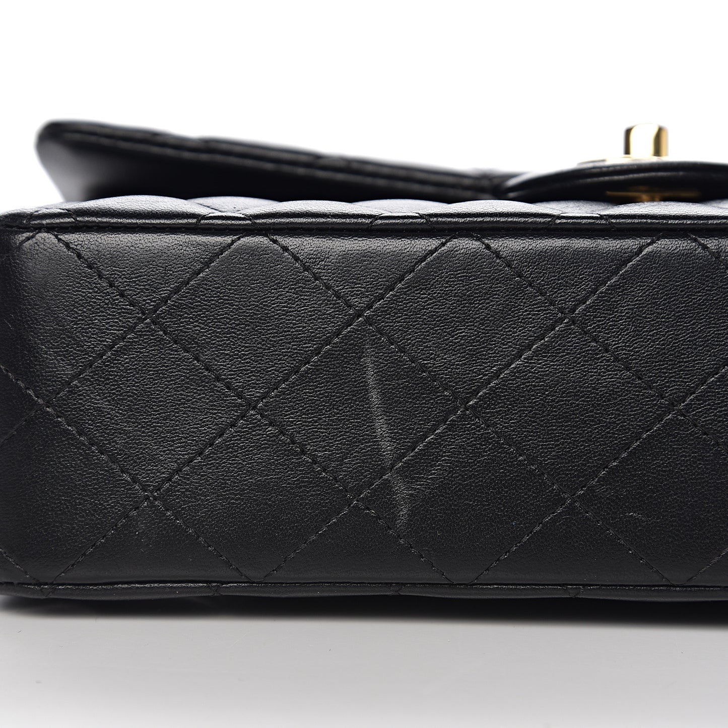 Lambskin Quilted Medium Double Flap Black