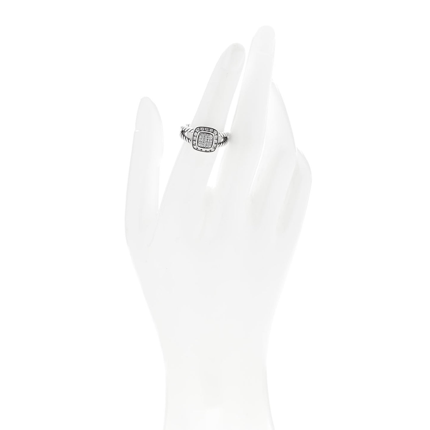 Sterling Silver Diamond 7mm Petite Albion Pave Ring 52 6