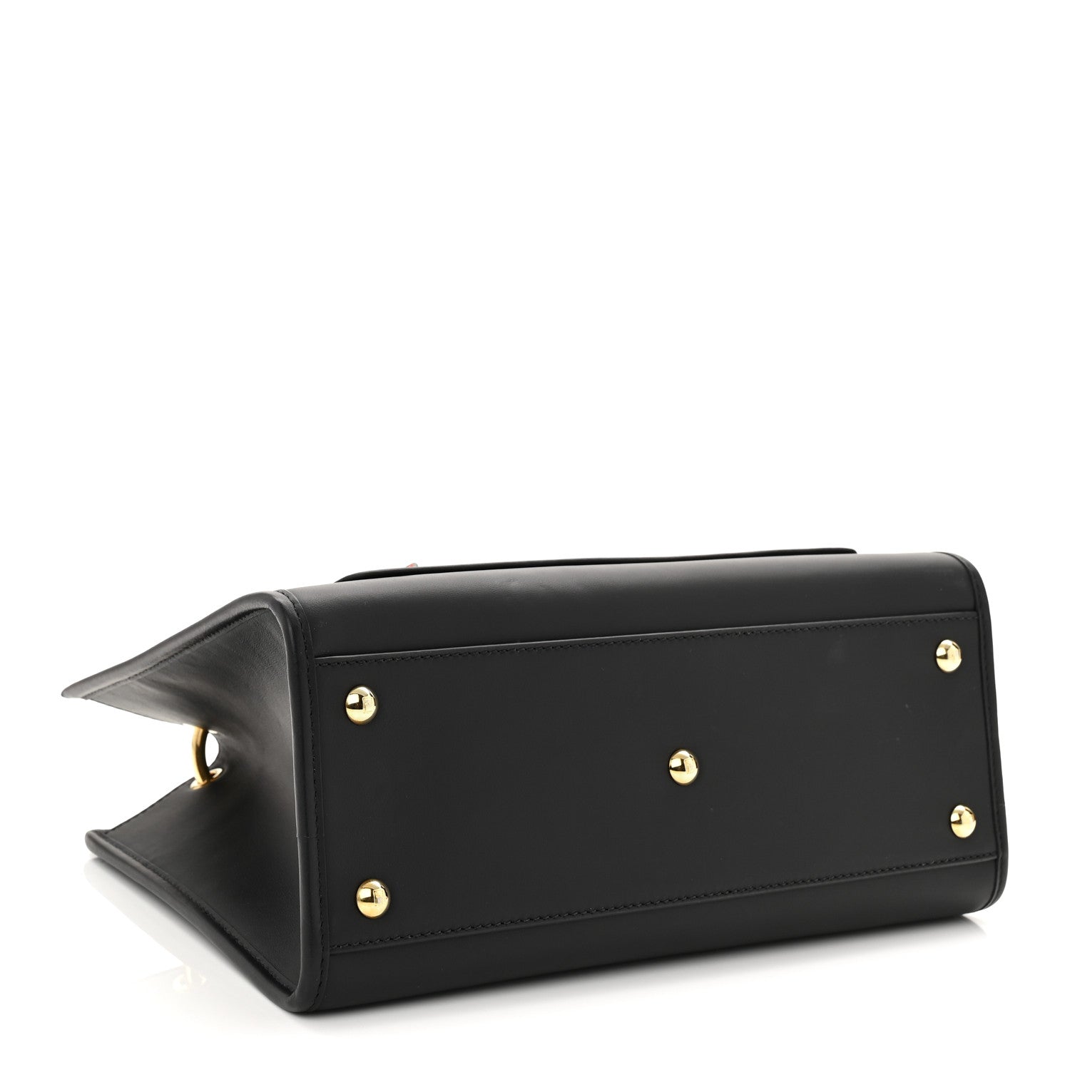 Fendi Vitello Century F is Fendi FF 1974 Embossed Small Runaway Satchel Black Maya 4 of 12