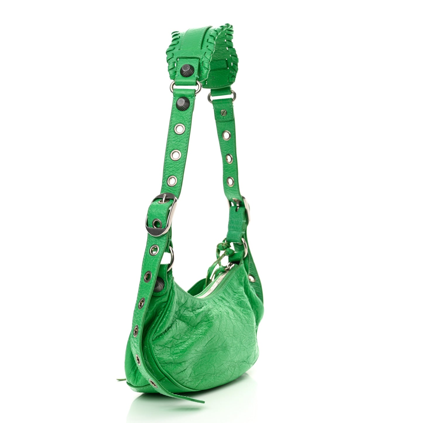 Agneau Arena Le Cagole Shoulder Bag XS Vivid Green