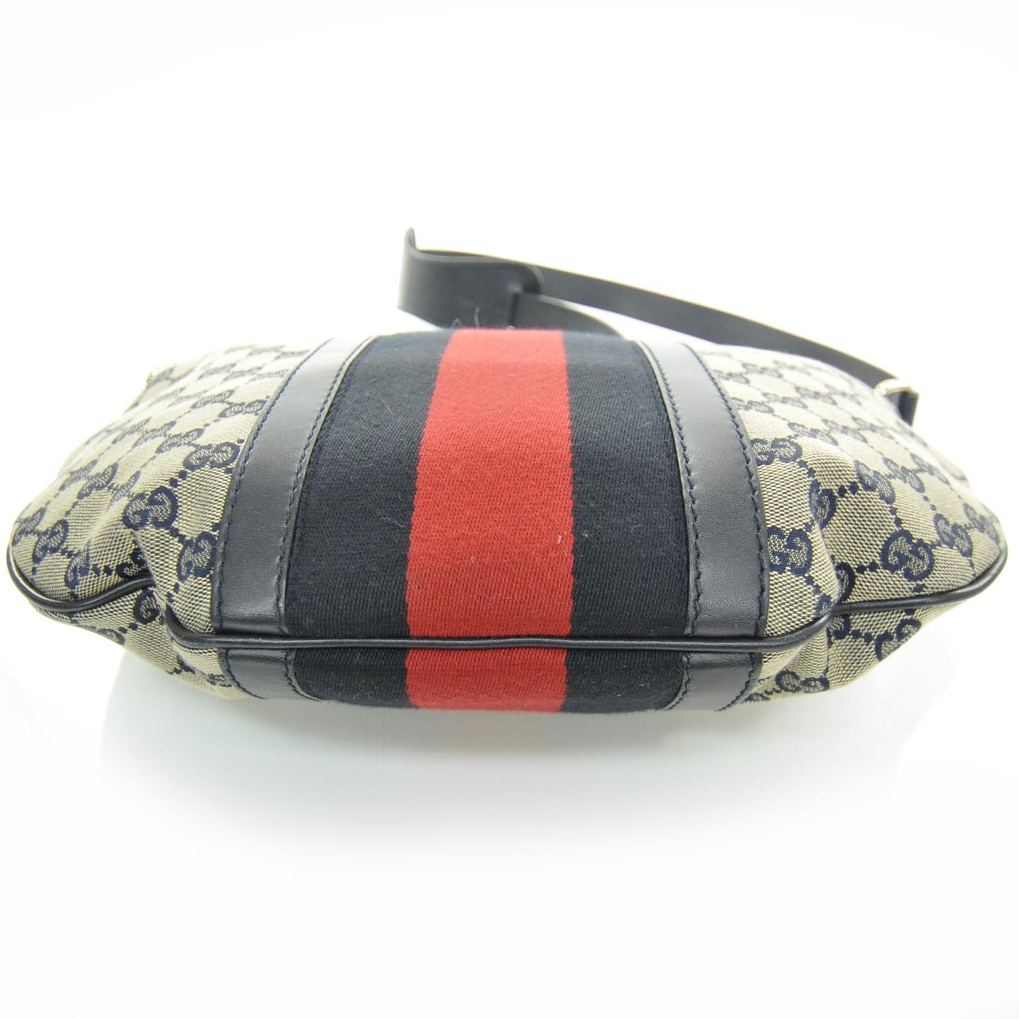 Monogram Vintage Web Medium Half Moon Hobo Navy
