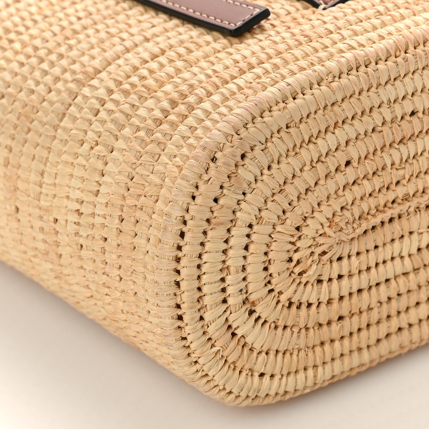 Raffia Small Square Basket Tote Bag Natural Tan