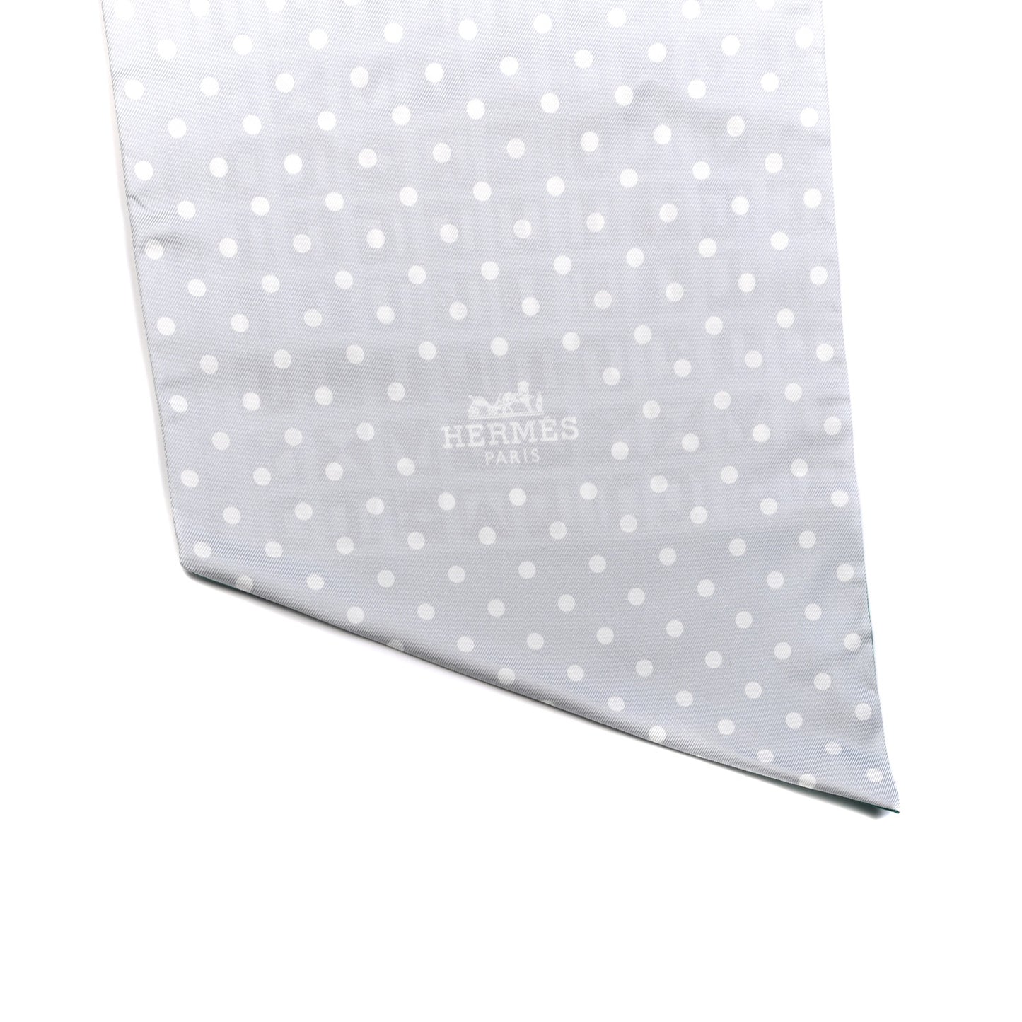 Silk Lettres Et Pois Maxi Twilly Cut Gris Black Menthol