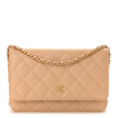 Chanel Caviar Quilted Wallet On Chain WOC Beige 1 of 13