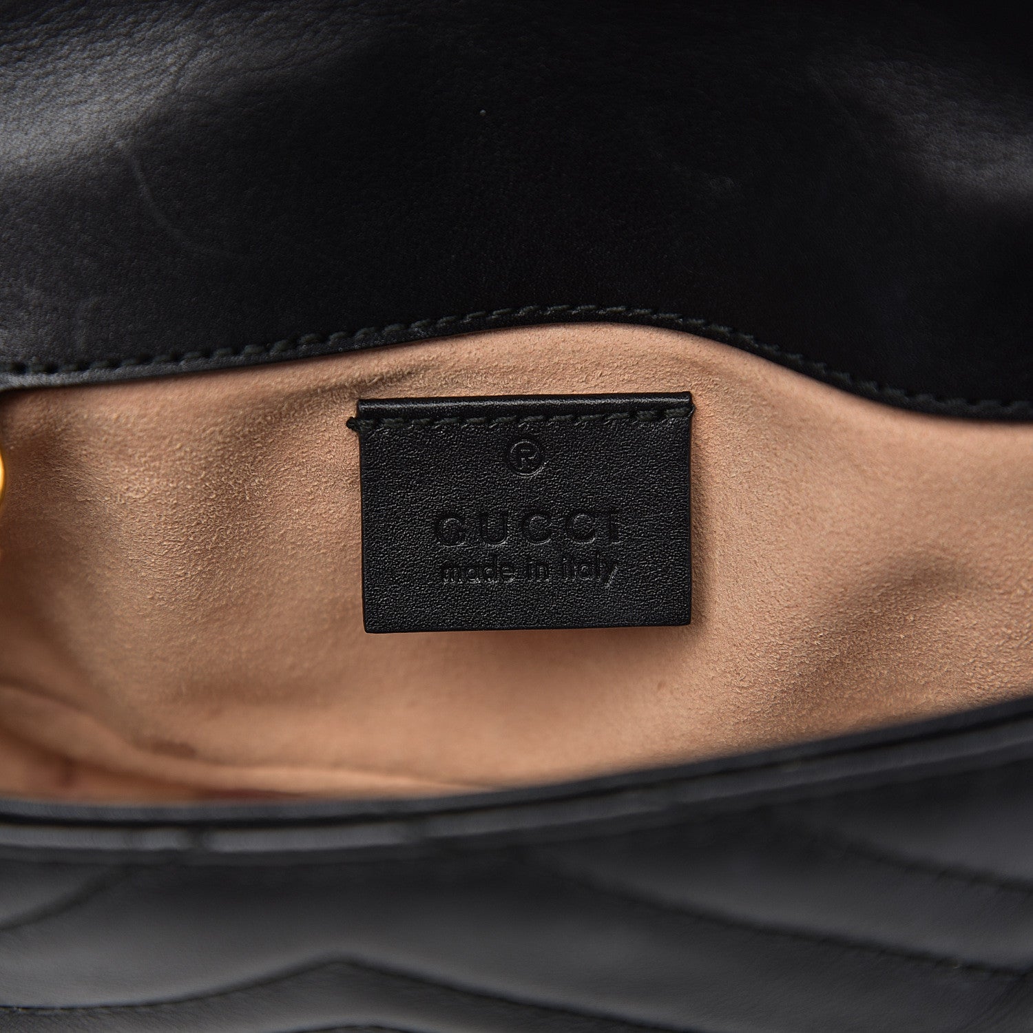 Gucci Calfskin Matelasse Super Mini GG Marmont Shoulder Bag Black 6 of 13