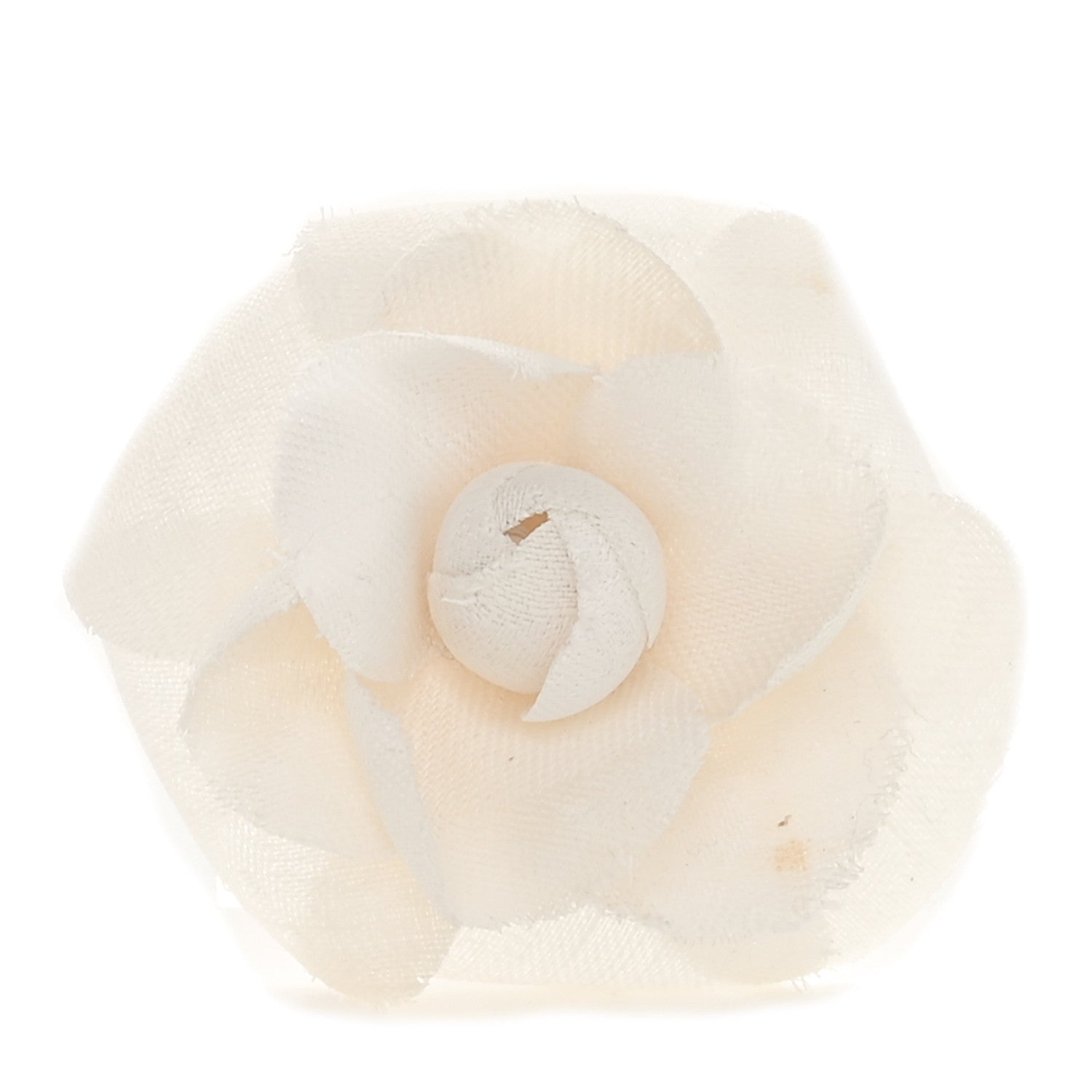 Chanel Fabric Camellia Flower Brooch White 1 of 3
