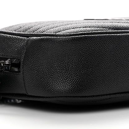 Saint Laurent Grain De Poudre Matelasse Monochrome Monogram Mini Lou Camera Bag Black 9 of 11