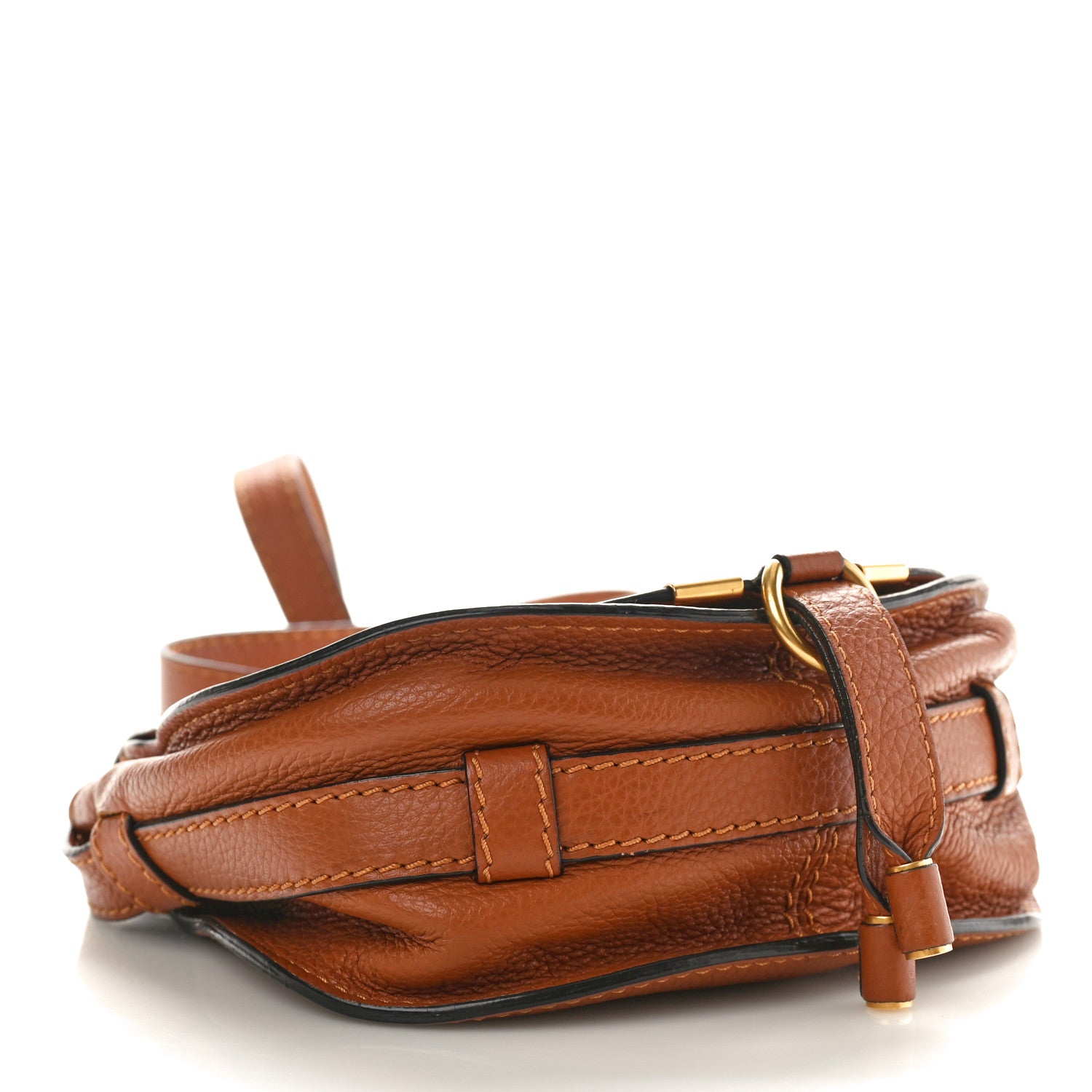 Chloe Grained Calfskin Small Marcie Saddle Bag Tan 4 of 11