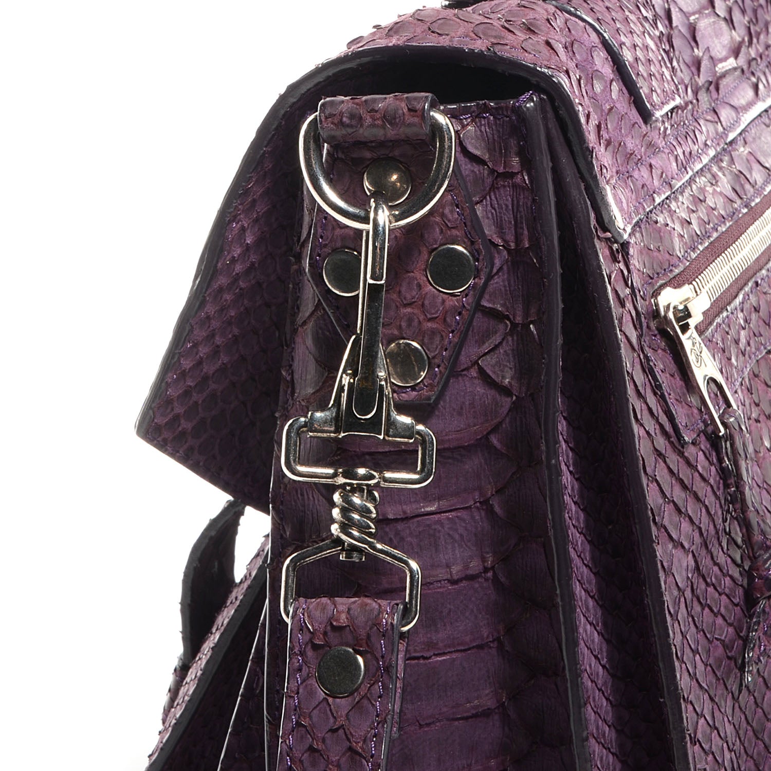 Proenza Schouler Python Medium PS1 Satchel Purple 5 of 15