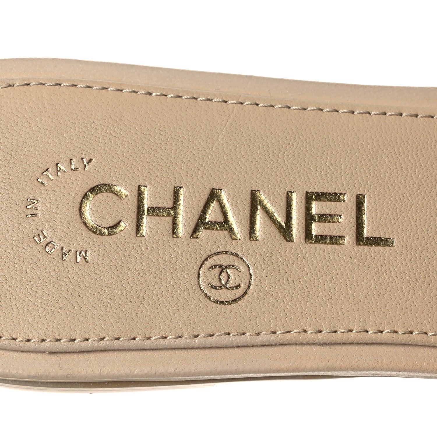 Chanel Lambskin Velcro Crystal CC Mules 40 Beige 9 of 12