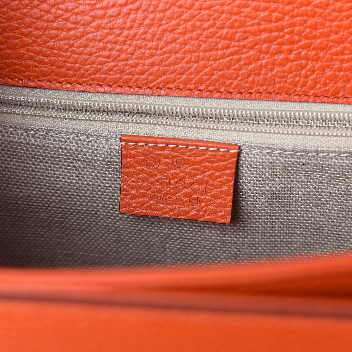 Dollar Calfskin Interlocking G Shoulder Bag Sun Orange