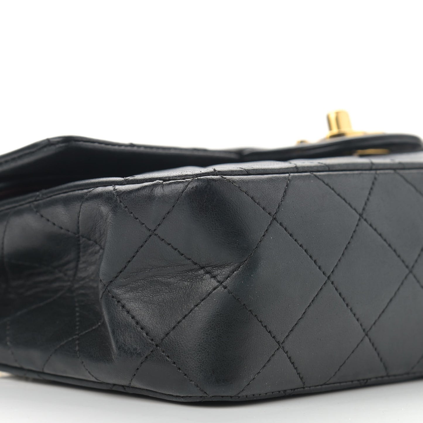 Lambskin Quilted Small Double Flap Black