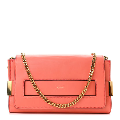 Chloe Lambskin Medium Elle Chain Clutch Coral Pop 1 of 10